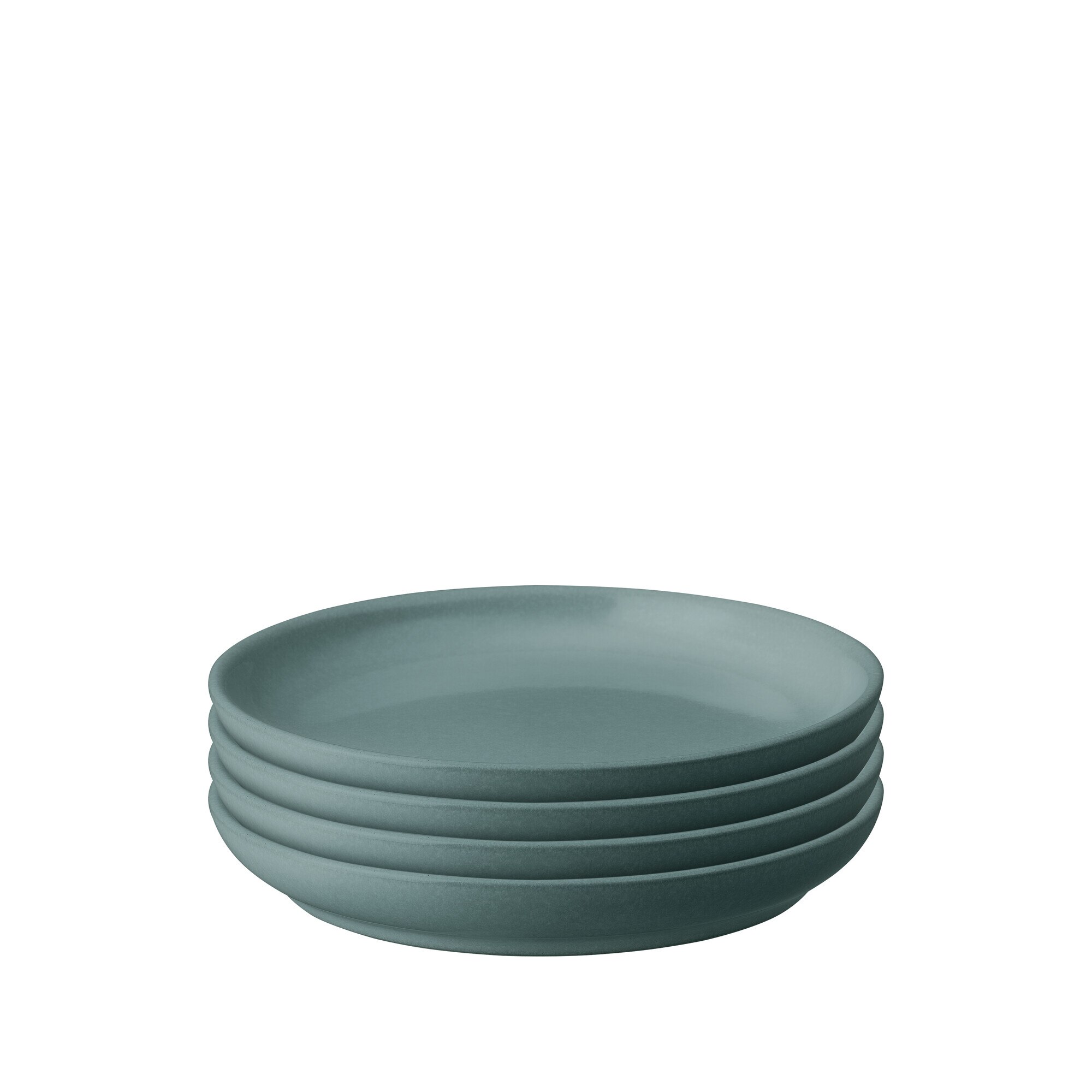 Product photograph of Elements Jade Dark Green Small Coupe Plate Set Of 4 from Denby Retail Ltd